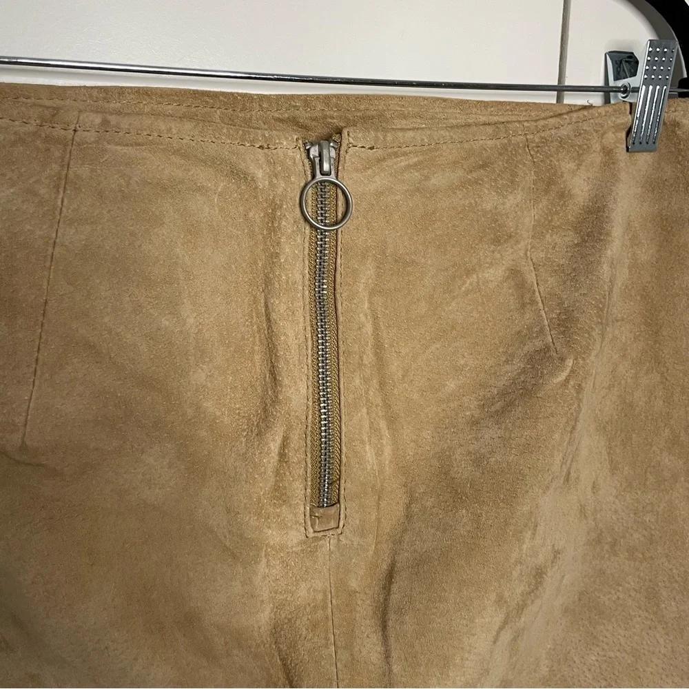 Blank NYC 100% leather mini Skirt tan neutral women’s size 28